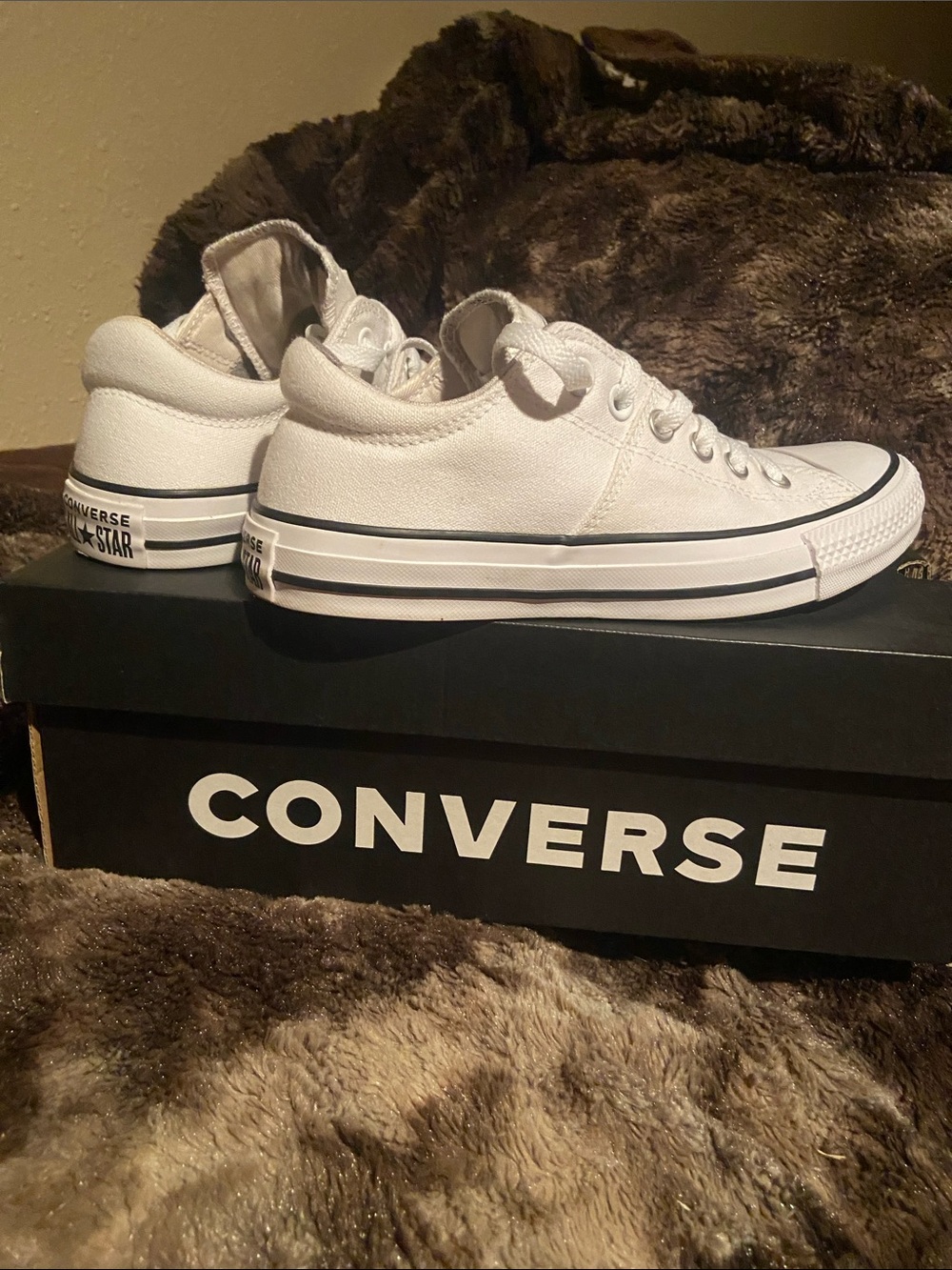 Converse White Low Top Canvas Sneakers